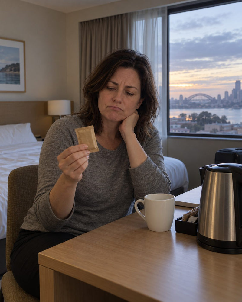 A jar of instant coffee and a mug